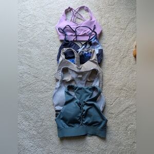 Set of 5 Sports Bras in Various Colors XS